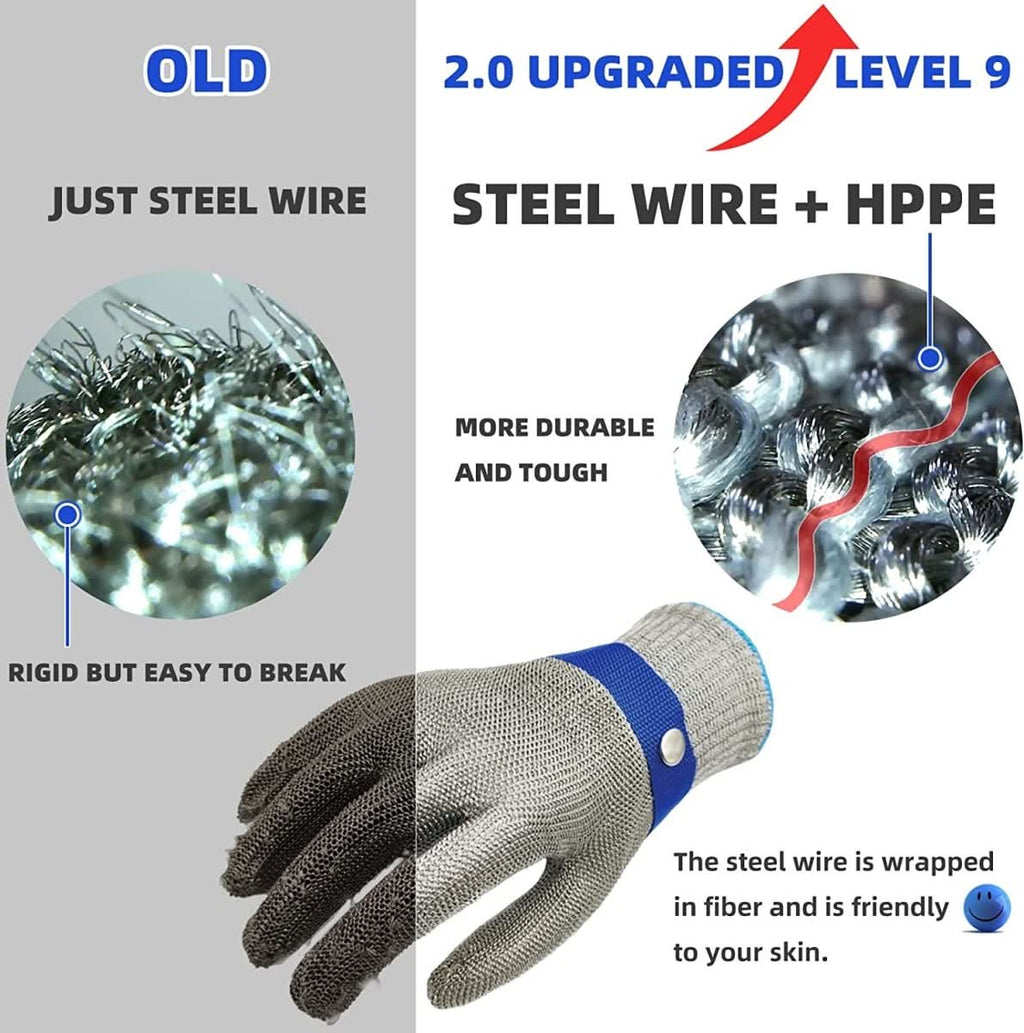 Gants en acier inoxydable ApexGuard Pro — Résistance maximale aux coupures