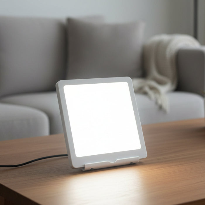 Lampe de luminothérapie LED AuroraGlow — intensité réglable de 6000/10000 lux, stimulante pour l’humeur