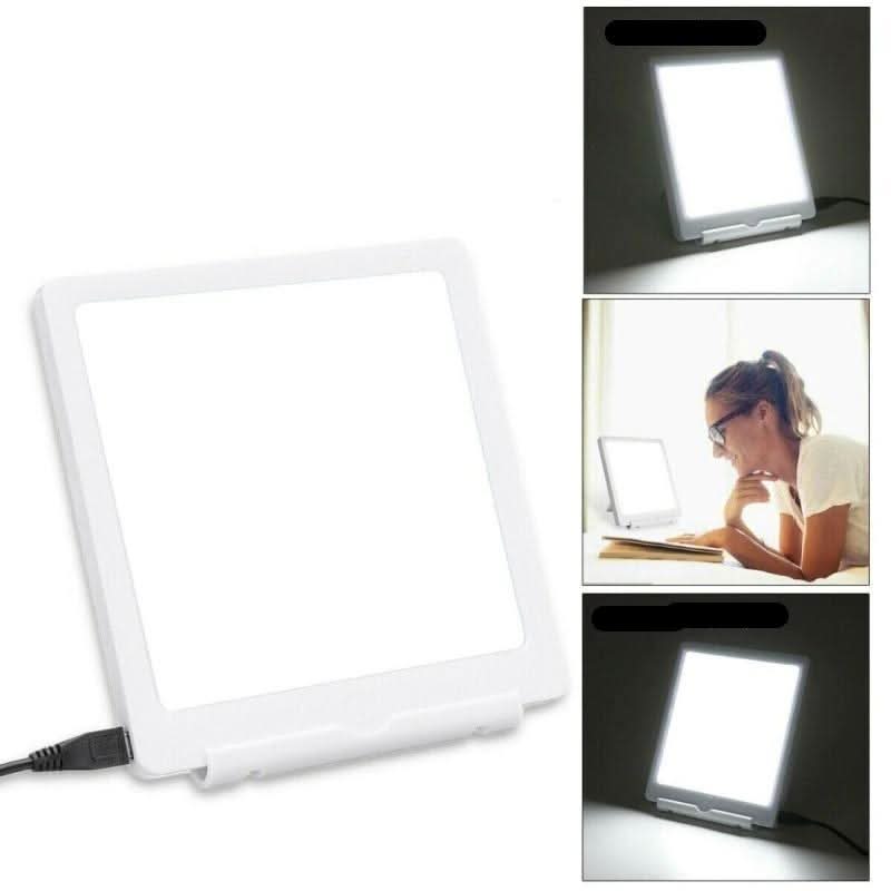 Lampe de luminothérapie LED AuroraGlow — intensité réglable de 6000/10000 lux, stimulante pour l’humeur