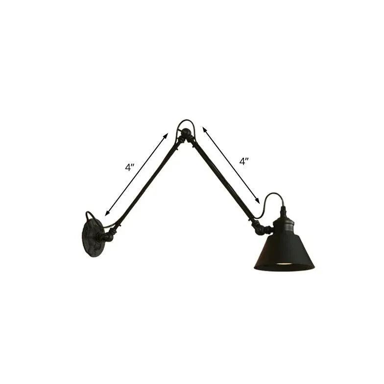 Justerbar vintagevägglampa i industriell stil med LED och järn | livraina