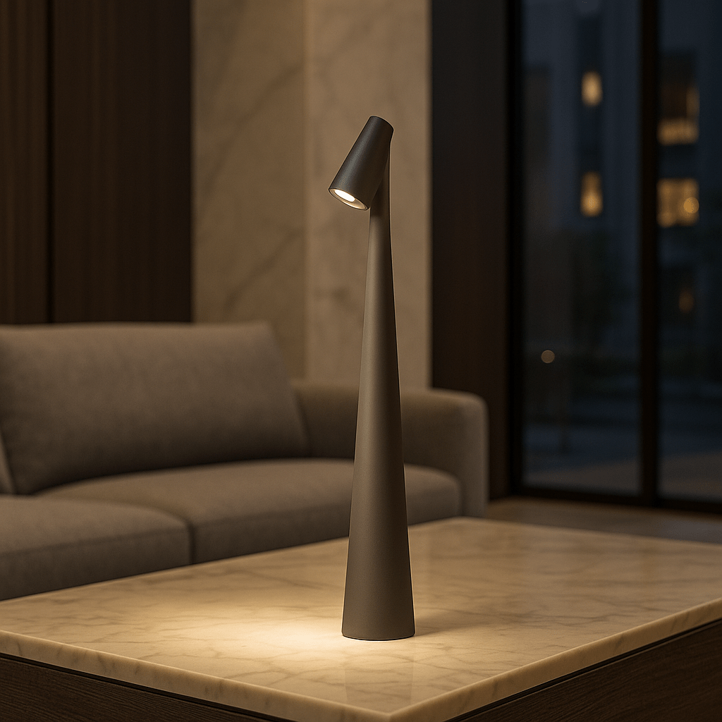 LumaNova oppladbar bordlampe - moderne stil, batteri med lang levetid