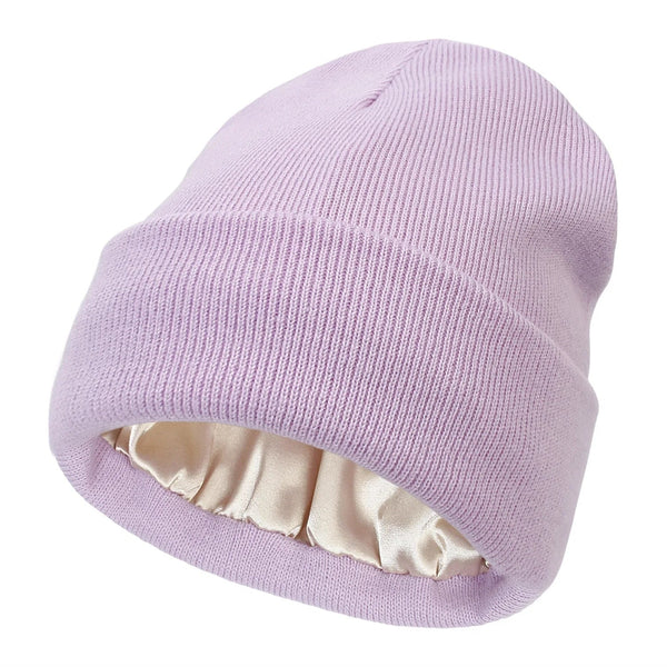 Astra Silk Winter Hat — Wool Blend, Anti-Frizz Hair Protection