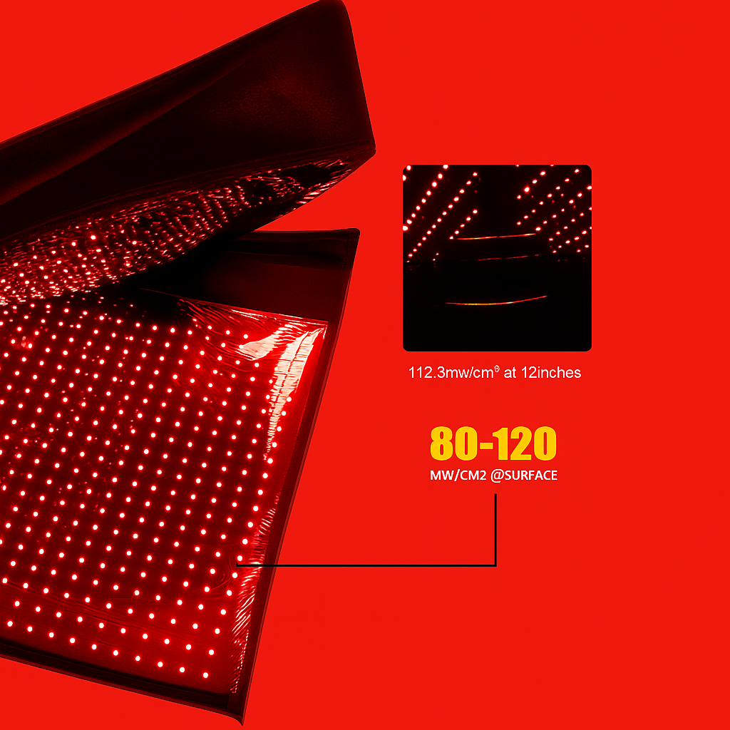Rødt lys-matte for hele kroppen — 2320 LED-er, 660nm/850nm