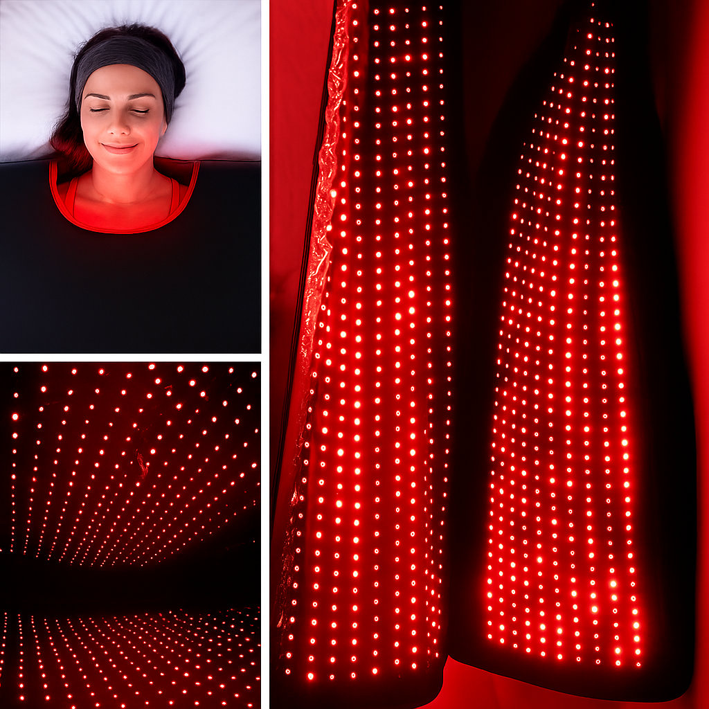 حصيرة NovaThera Pro للعلاج بالضوء الأحمر لكامل الجسم — 3600 مصباح LED، 660nm/850nm