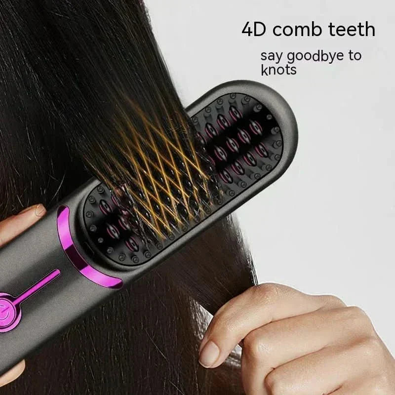 NovaGlide Styler — Spazzola lisciante per capelli senza fili, controllo dell’effetto crespo e alimentazione a batteria