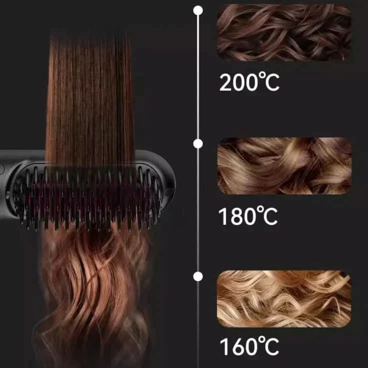 NovaGlide Styler — Spazzola lisciante per capelli senza fili, controllo dell’effetto crespo e alimentazione a batteria