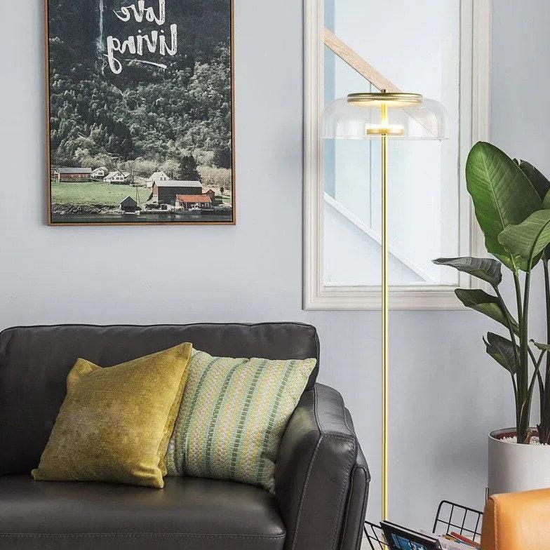 Gulvlampe i glas med moderne design til stuen | livraina