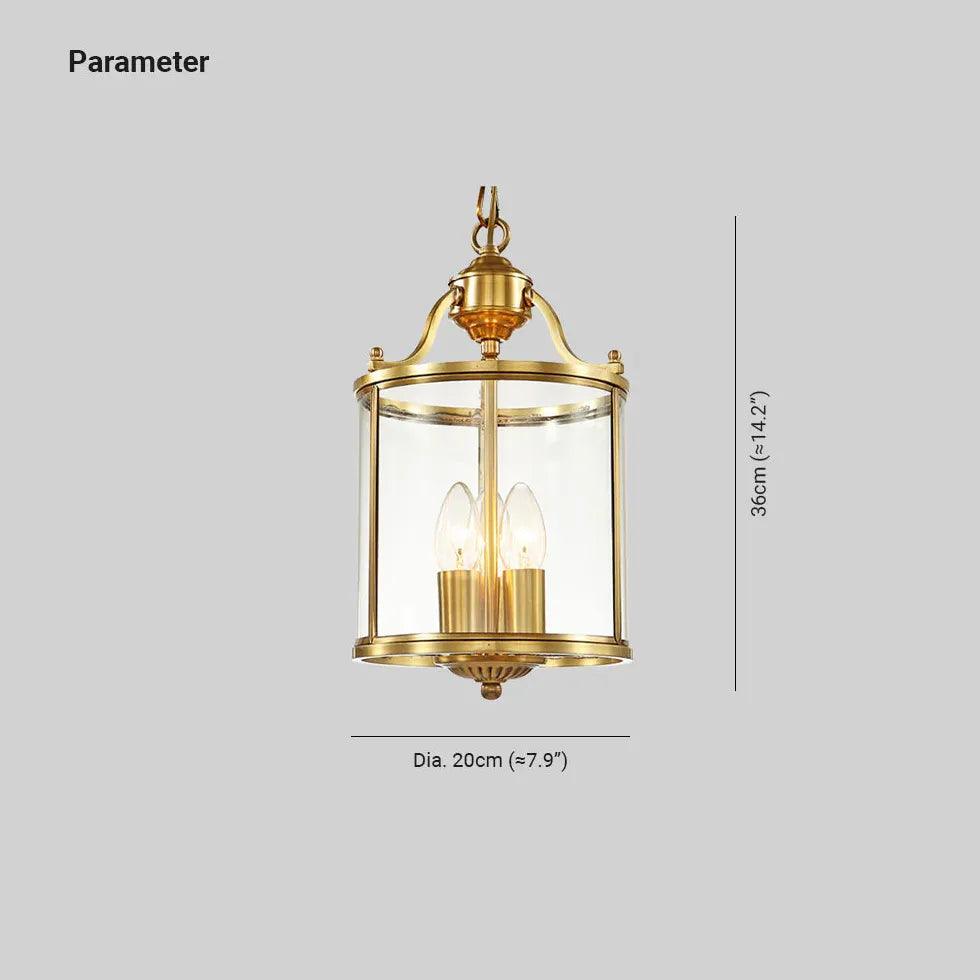 Vintagependellampe i messing med fugleburdesign og glasskærm | livraina