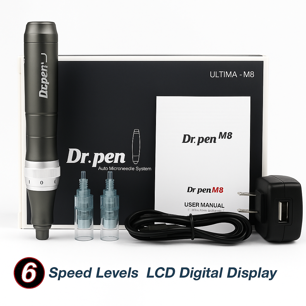 Dermapen ApexDerm Pro Ultima M8, ricaricabile tramite USB, 5 cartucce 32Pin