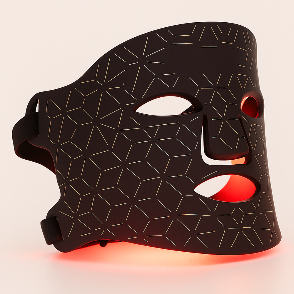 قناع AuraGlow المزود بإضاءة LED — 8 ألوان من الأحمر/الأشعة تحت الحمراء، لشد البشرة، وتفتيحها، وتقليل الاحمرار