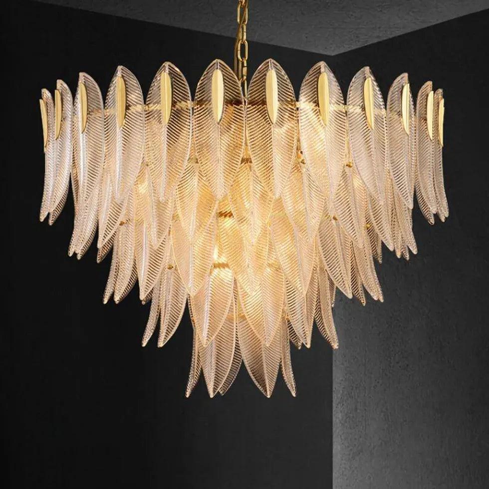 Moderne hanglampen met luxueuze glazen bloemblaadjes | livraina