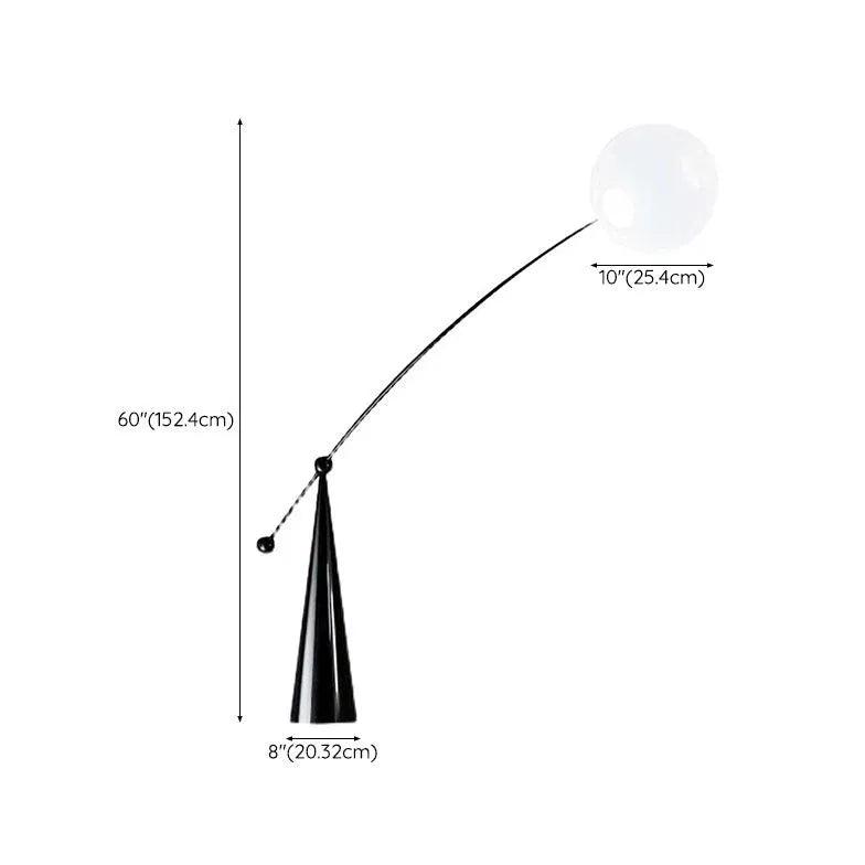 Moderní zakřivená stojací lampa ve tvaru koule do obývacího pokoje | livraina