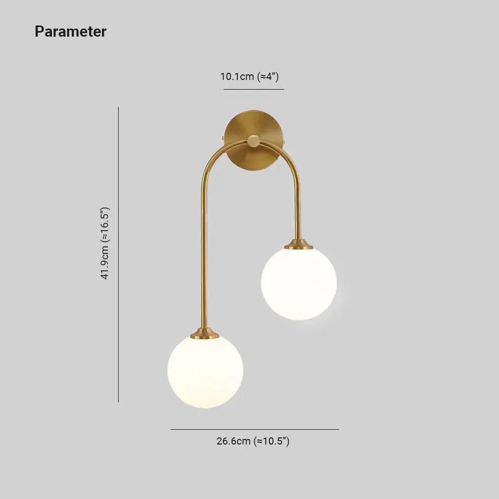 Messing-Wandleuchte mit Doppelglobus-Design | livraina