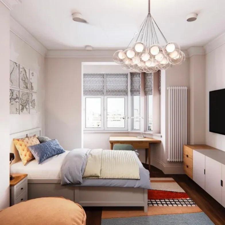 Pendellampe med glaskugler i klynge og nordisk design | livraina