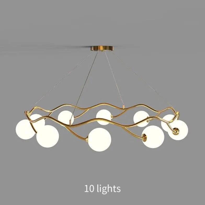 Moderne glasslysekroner med ringdesign | livraina