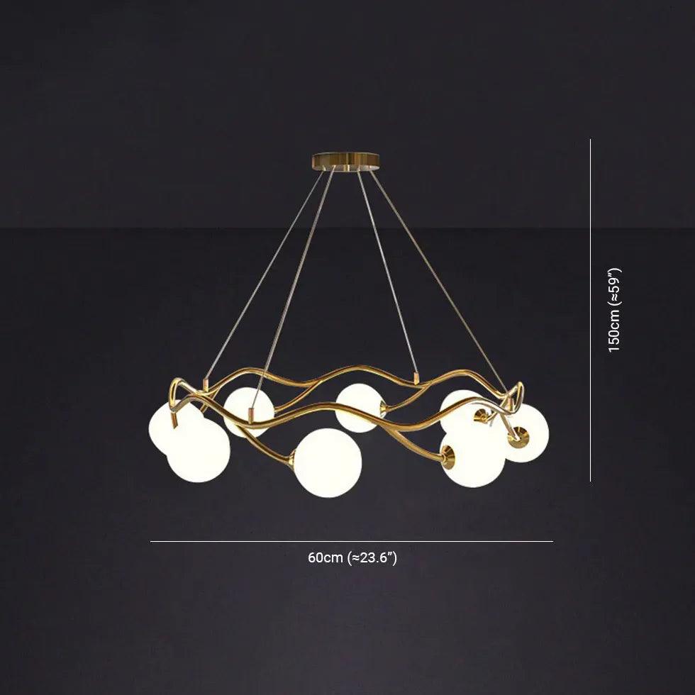 Moderne glasslysekroner med ringdesign | livraina
