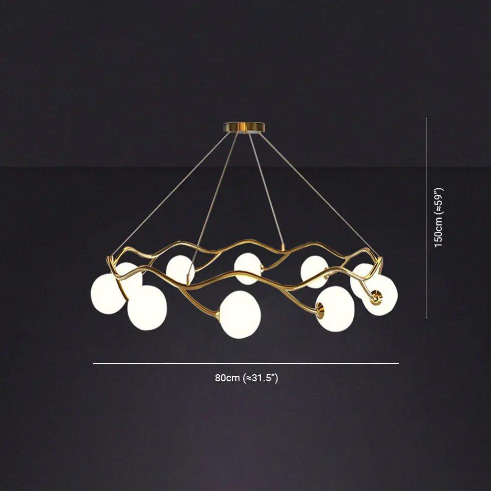 Moderne glasslysekroner med ringdesign | livraina
