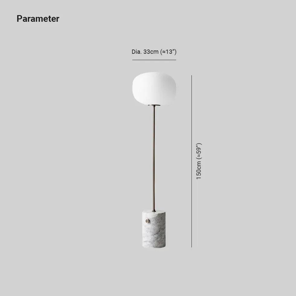 Glas-Stehlampe mit modernem Marmorsockel | livraina