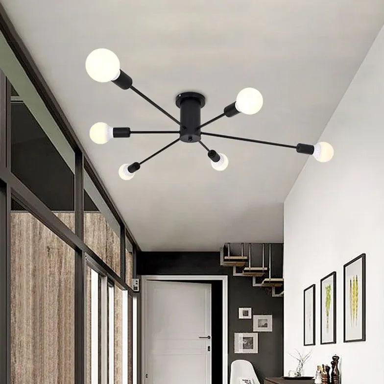 Industriell taklampe i jern til stuen | livraina