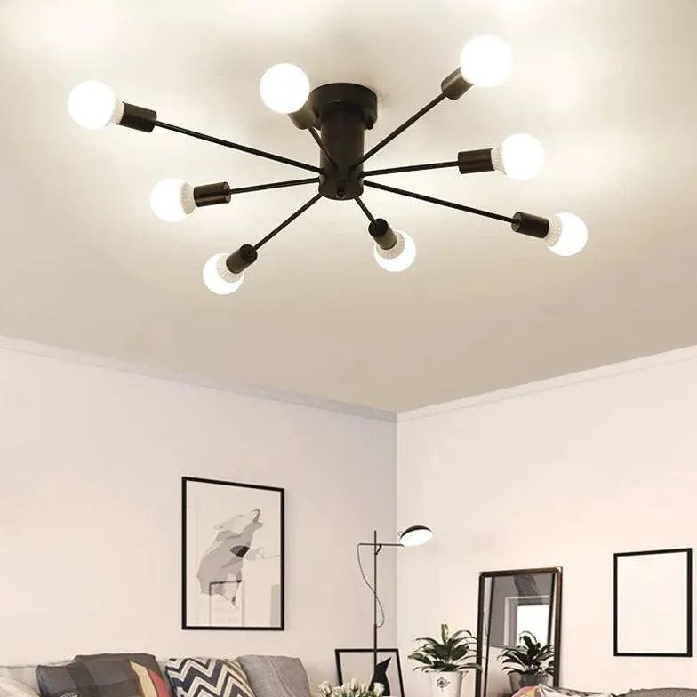 Industriell taklampe i jern til stuen | livraina