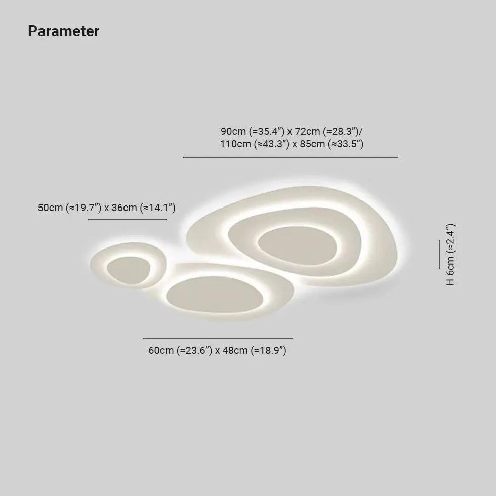 Crèmekleurige moderne plafondlamp in kiezelvorm | livraina