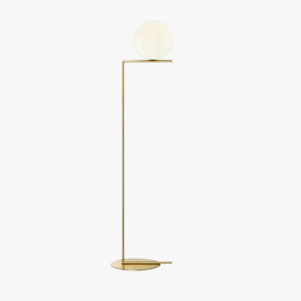 Lámparas de pie decorativas de vidrio blanco con forma de globo para salón | livraina