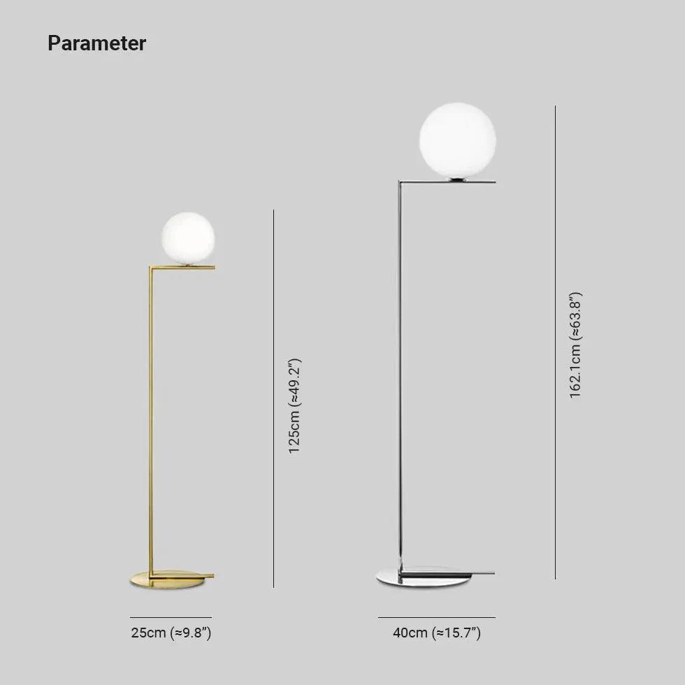 Lámparas de pie decorativas de vidrio blanco con forma de globo para salón | livraina