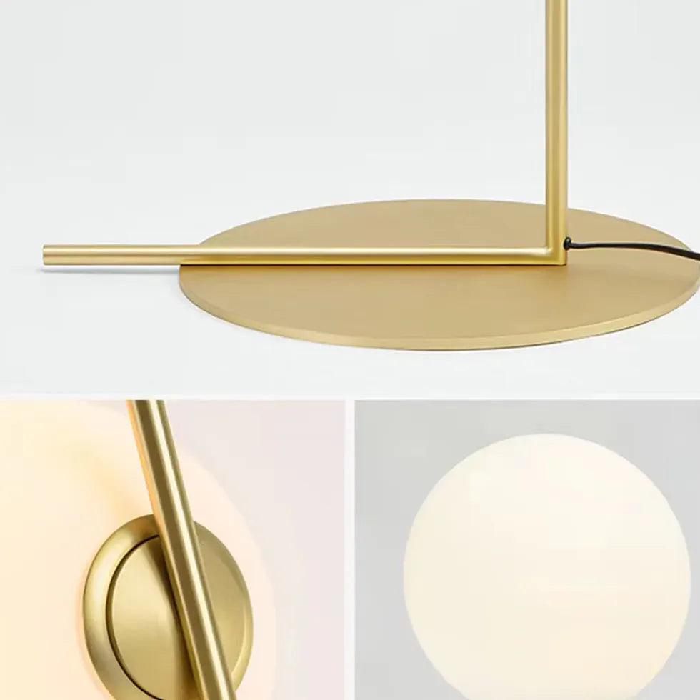 Lámparas de pie decorativas de vidrio blanco con forma de globo para salón | livraina