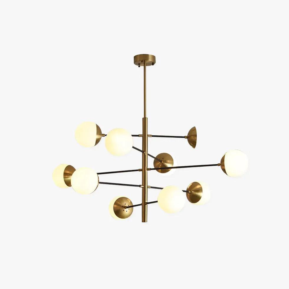 Moderne rund glaslysekrone med galvaniseret finish | livraina
