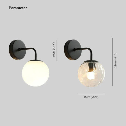 American Style Iron Art Glass Bedside Wall Light | livraina