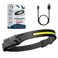 NovaLume COB LED-es fejlámpa — USB-ről tölthető akkumulátorral, érzékelővel