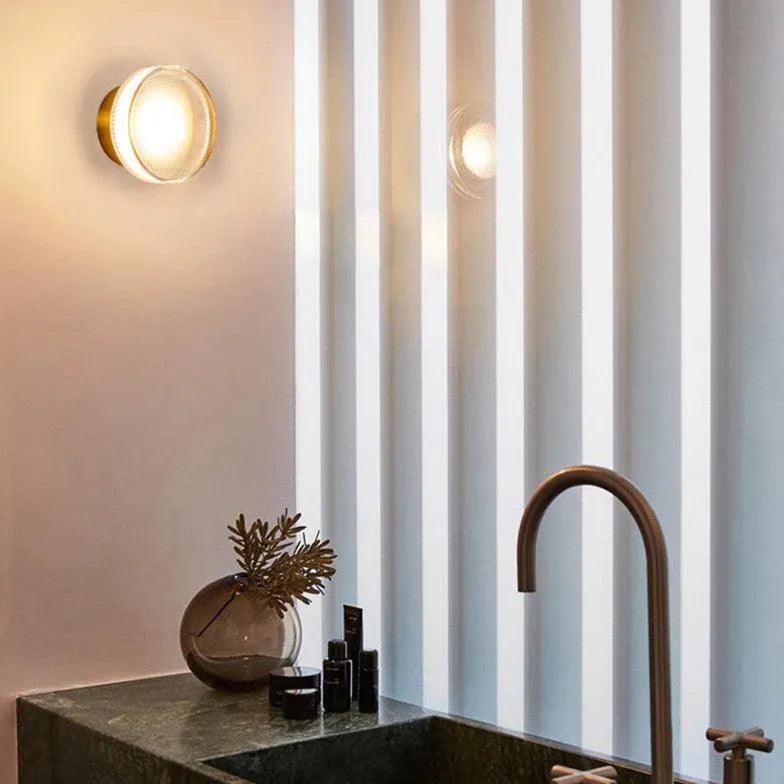 Moderne ronde LED-wandverlichting met watergolfpatroon | livraina