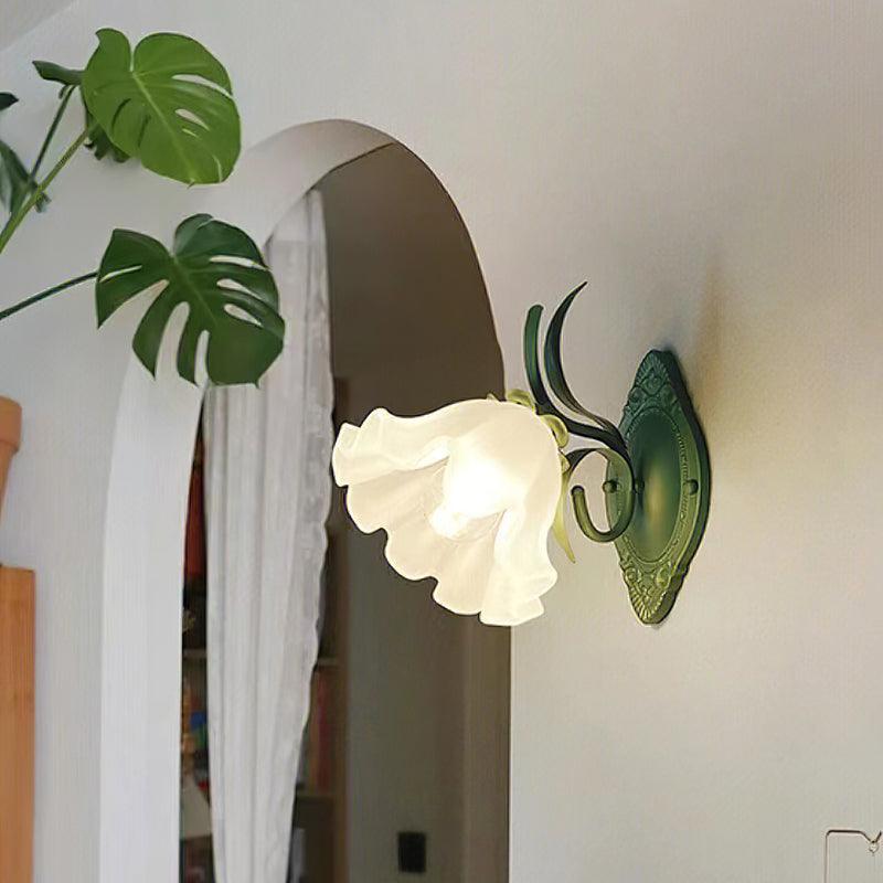 Kreative Orchideen-Wandleuchte aus Glas für das Schlafzimmer | livraina