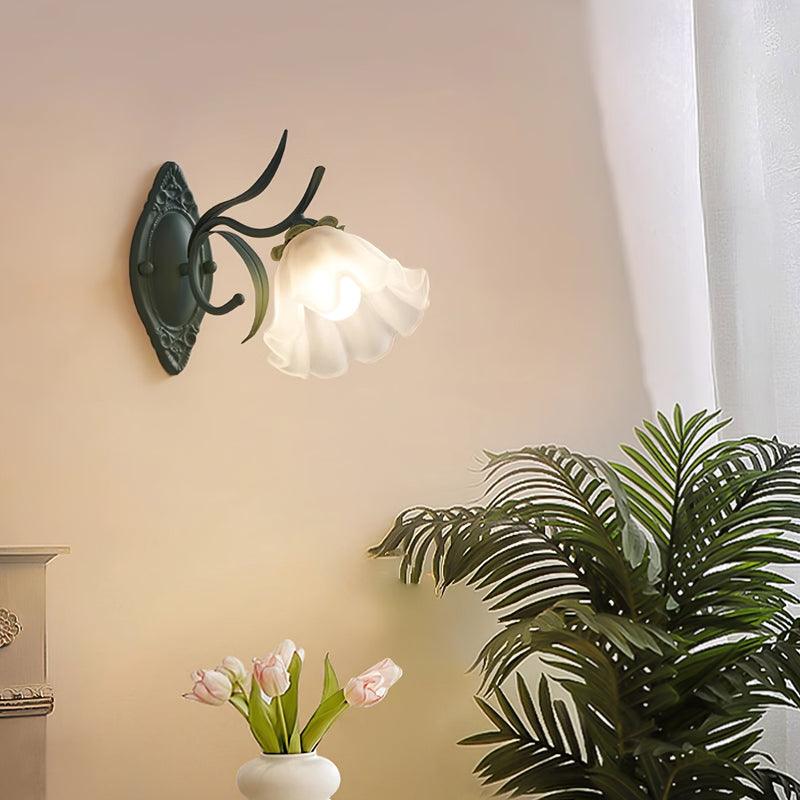 Kreative Orchideen-Wandleuchte aus Glas für das Schlafzimmer | livraina