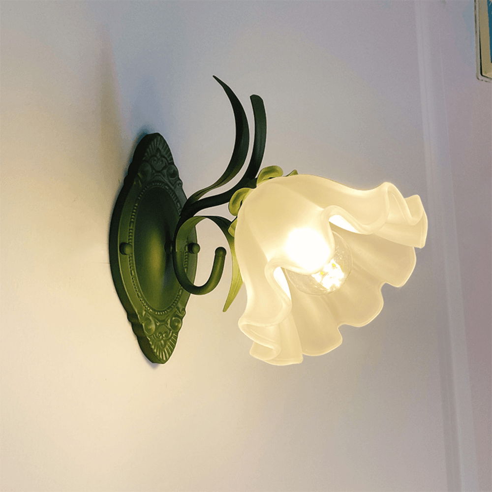 Kreative Orchideen-Wandleuchte aus Glas für das Schlafzimmer | livraina