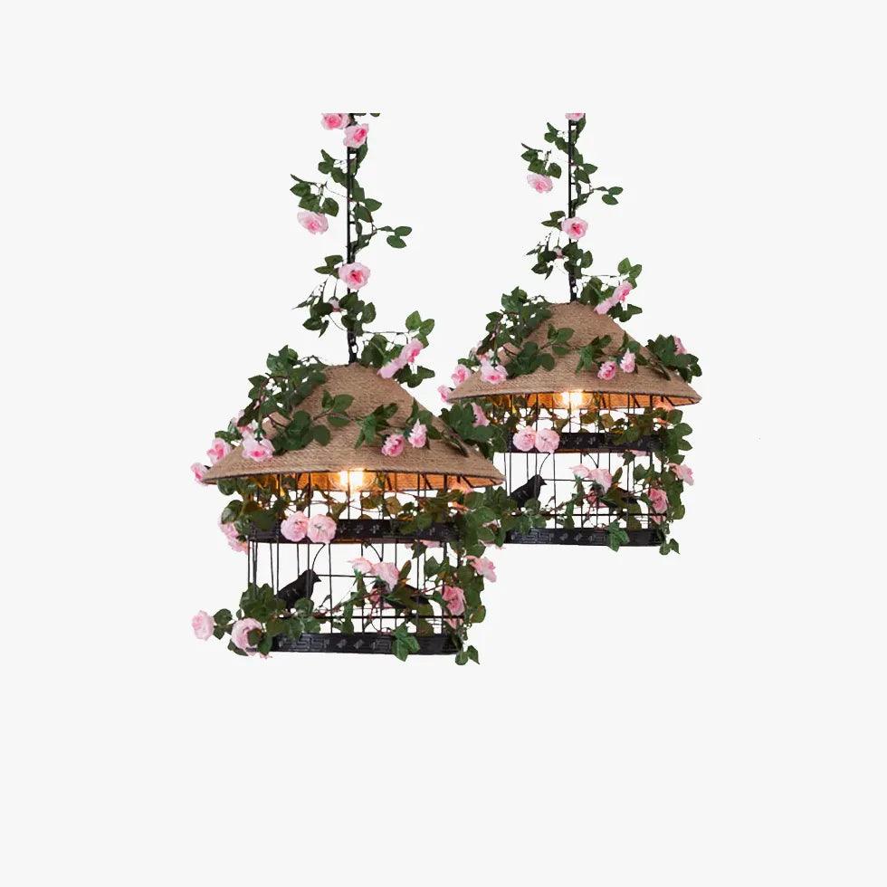 Vintage-pendellampe med dekorativt blomstertema | livraina