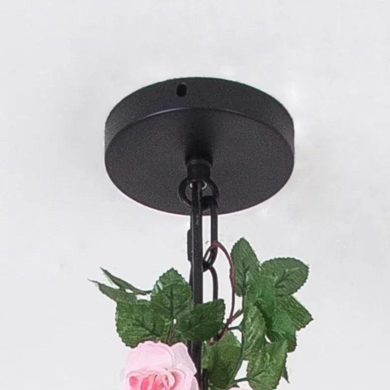 Vintage-pendellampe med dekorativt blomstertema | livraina