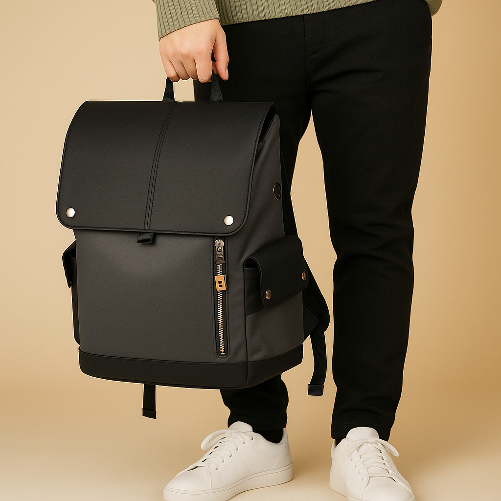 Mochila impermeable de cuero para portátil NovaTrail, para hombre