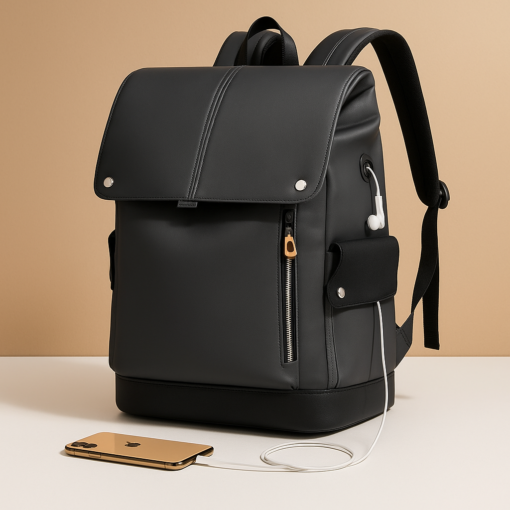 Mochila impermeable de cuero para portátil NovaTrail, para hombre