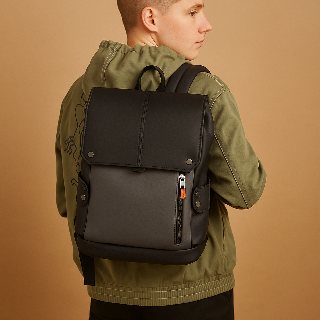 Mochila impermeable de cuero para portátil NovaTrail, para hombre