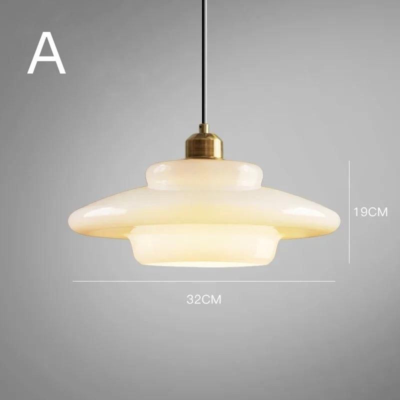 Künstlerische Glas-Pendelleuchte in UFO-Form für das Esszimmer | livraina