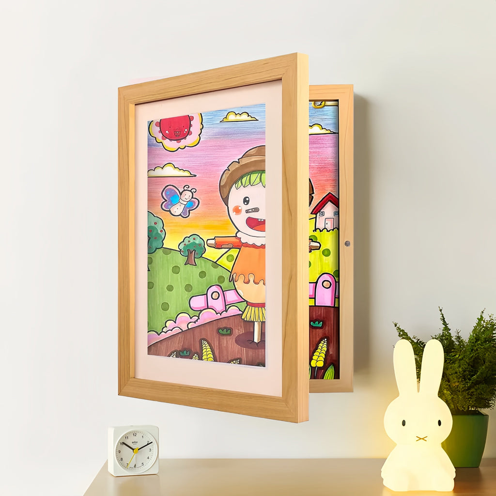 KeepsakeFrame Bilderrahmen zur Präsentation von Kinderkunst — drehbare Galerie