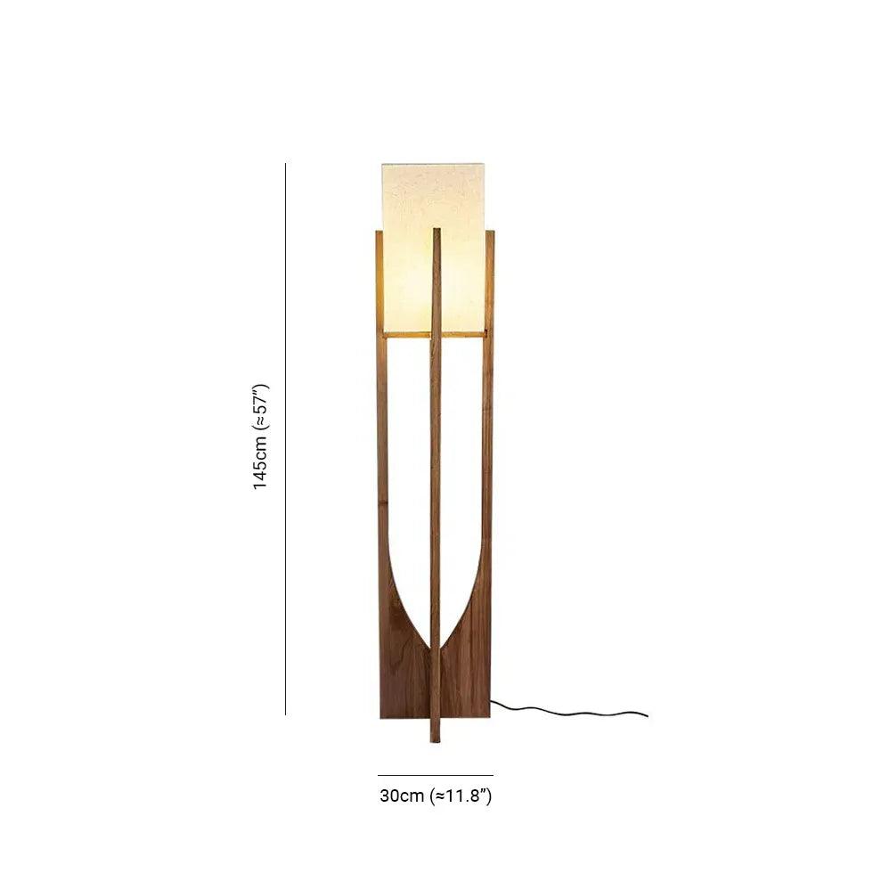 Vintage houten vloerlamp van stof voor de woonkamer | livraina
