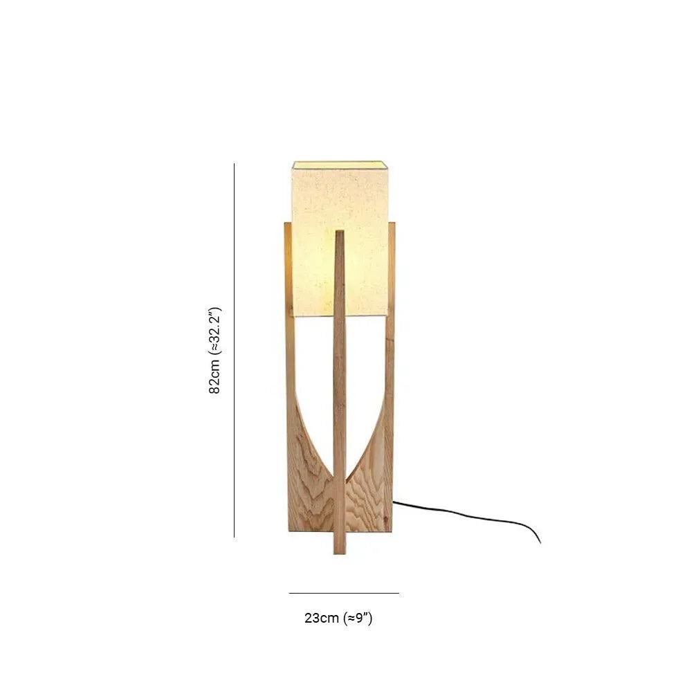Vintage houten vloerlamp van stof voor de woonkamer | livraina