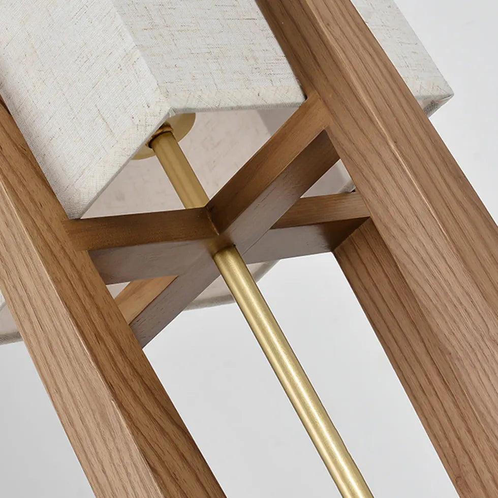 Vintage houten vloerlamp van stof voor de woonkamer | livraina