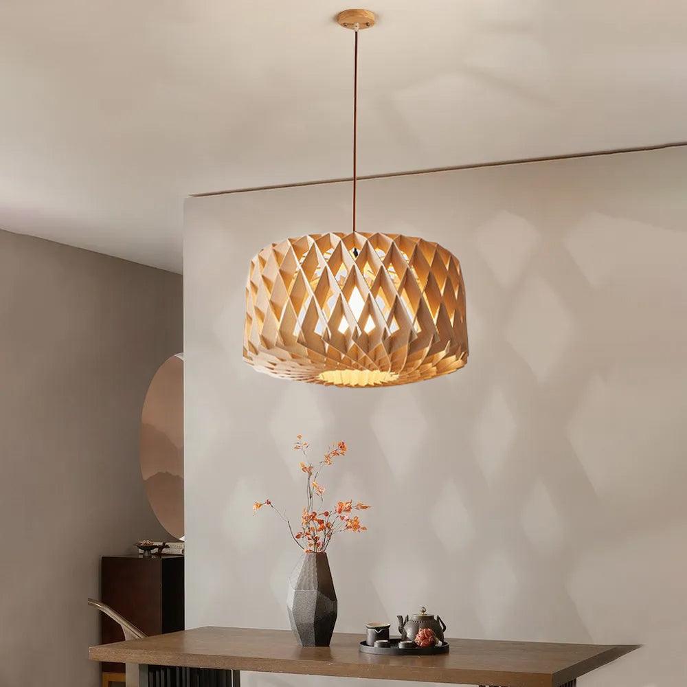 Moderne kreativ pendellampe i flettet tre | livraina