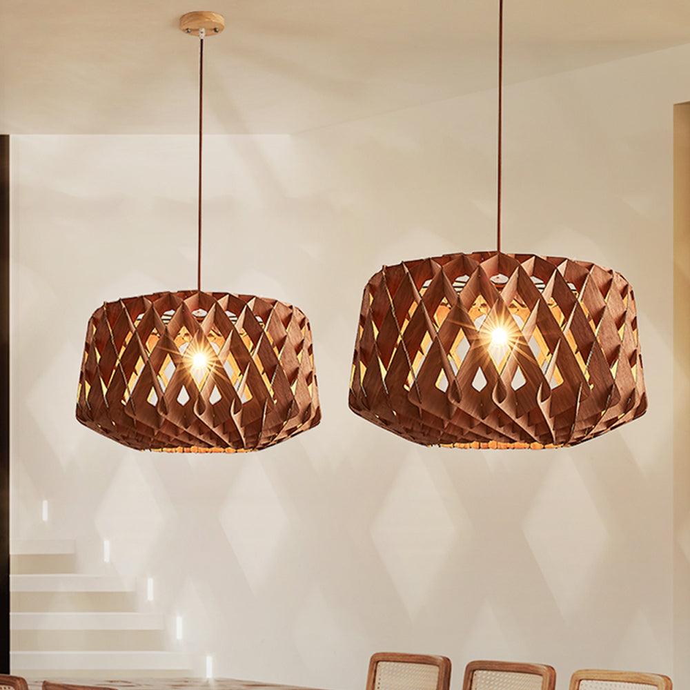 Moderne kreativ pendellampe i flettet tre | livraina