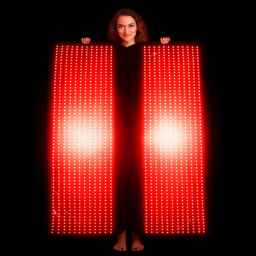 حصيرة NovaThera Pro للعلاج بالضوء الأحمر لكامل الجسم — 3600 مصباح LED، 660nm/850nm