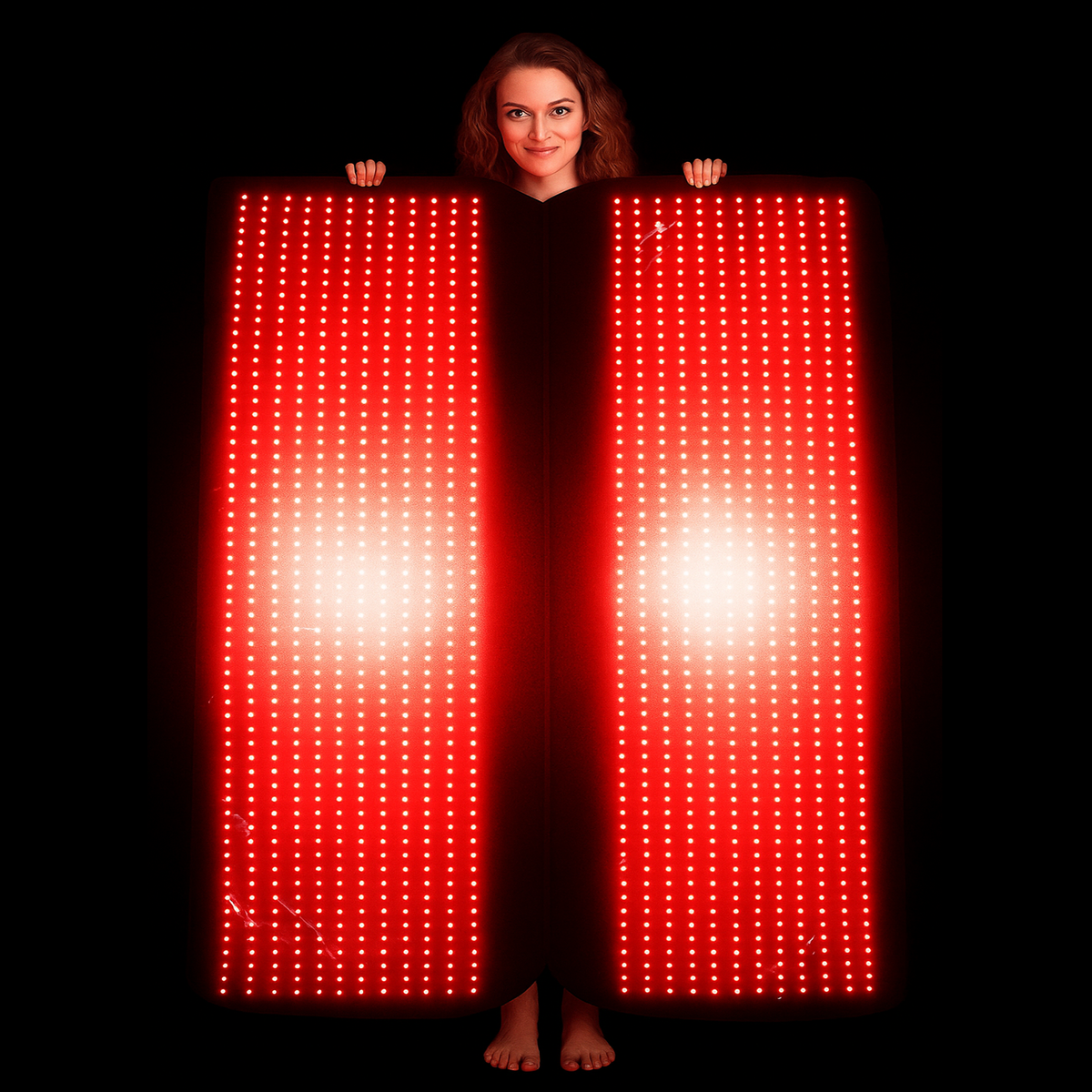 حصيرة NovaThera Pro للعلاج بالضوء الأحمر لكامل الجسم — 3600 مصباح LED، 660nm/850nm