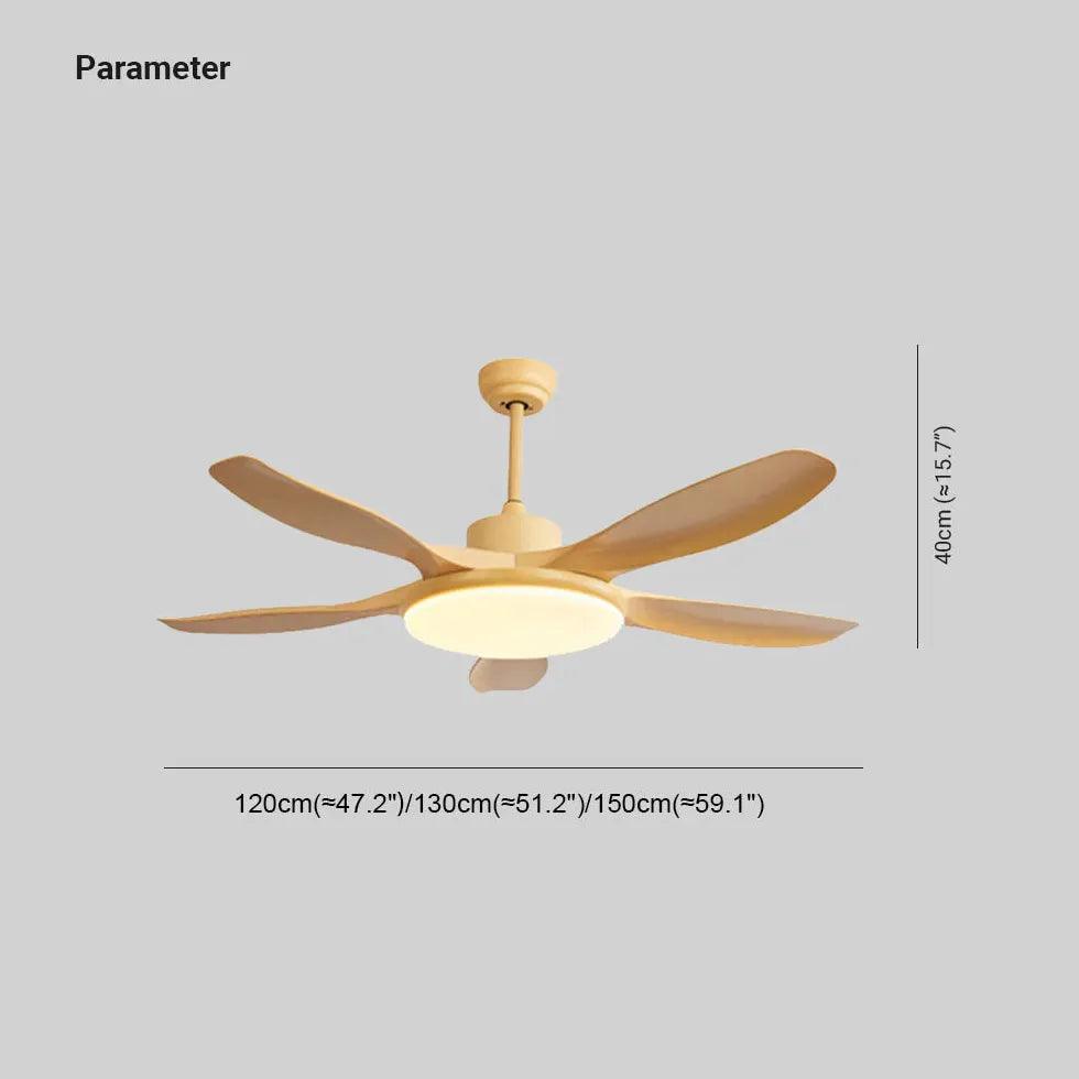 Energieeffizienter Deckenventilator mit Holzflügeln und Licht | livraina